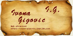 Ivona Gigović vizit kartica